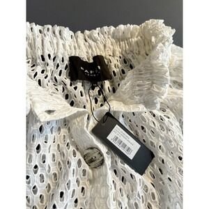 NEW Paper London Esther‎ Dress - Size UK 10 White Cotton Puff Sleeve MSRP $425